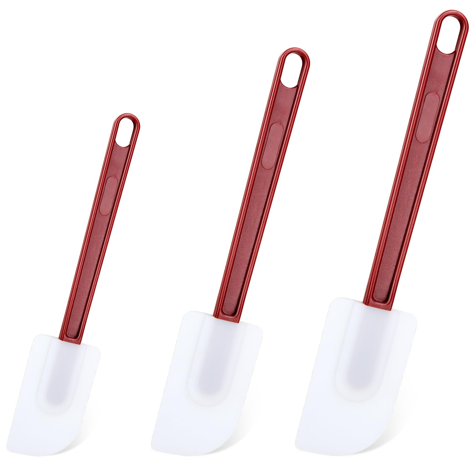 ilicone Rubber Spatula Set of 3 9.5''/14''/16'', Commercial Rubber Spatulas 9.5 Inches, Heat Resistant Silicone Spatula Set (3 Scrapers 9.5''/14''/16'')