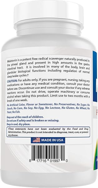 BEST NATURALS MELATONIN 20MG 240 TABLETS – DRUG-FREE NIGHTTIME SLEEP AID – NON-GMO & GLUTEN FREE