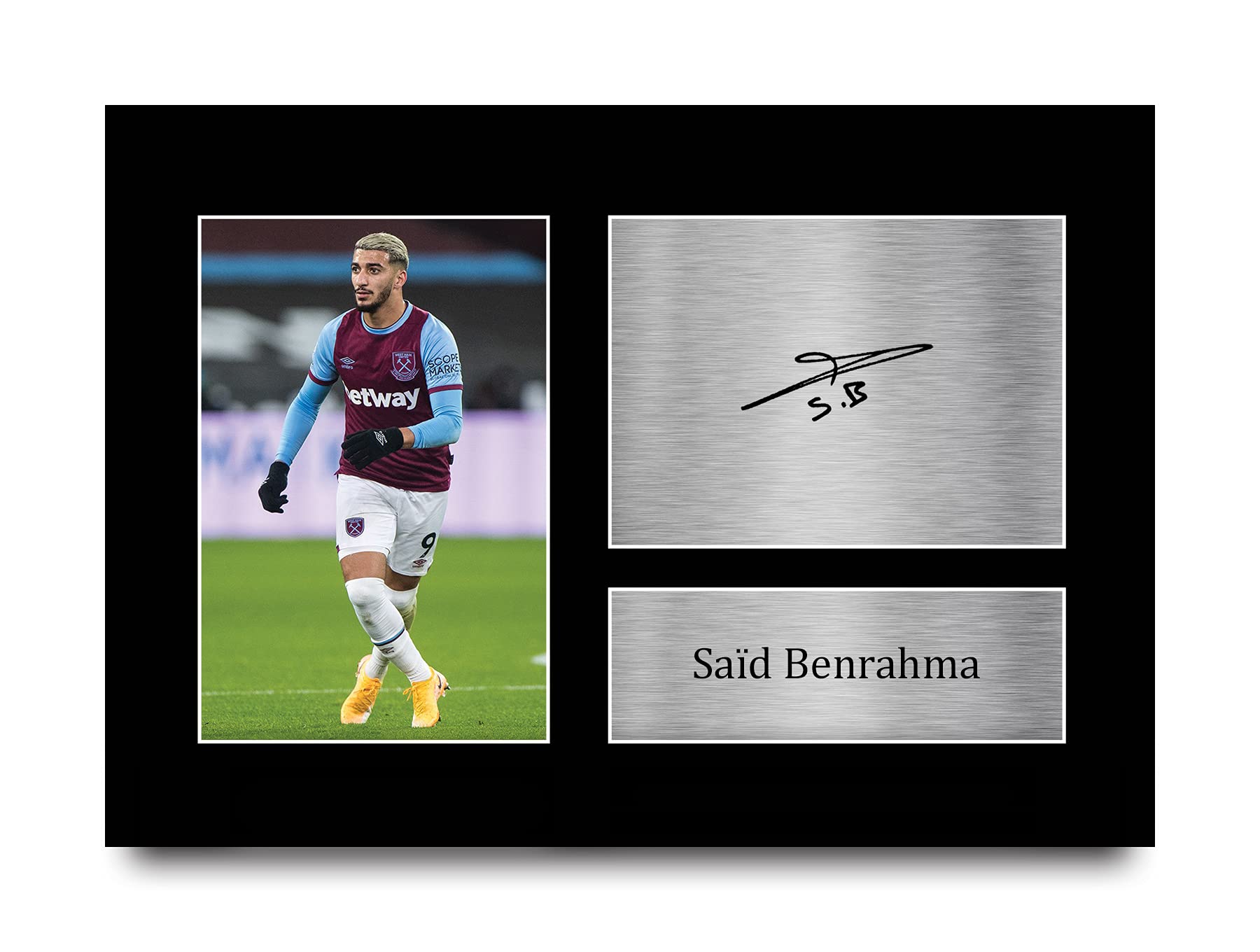HWC Trading A4 Said Benrahma West ham United Gifts Printed Signed Autograph Picture for Football Fans and Supporters