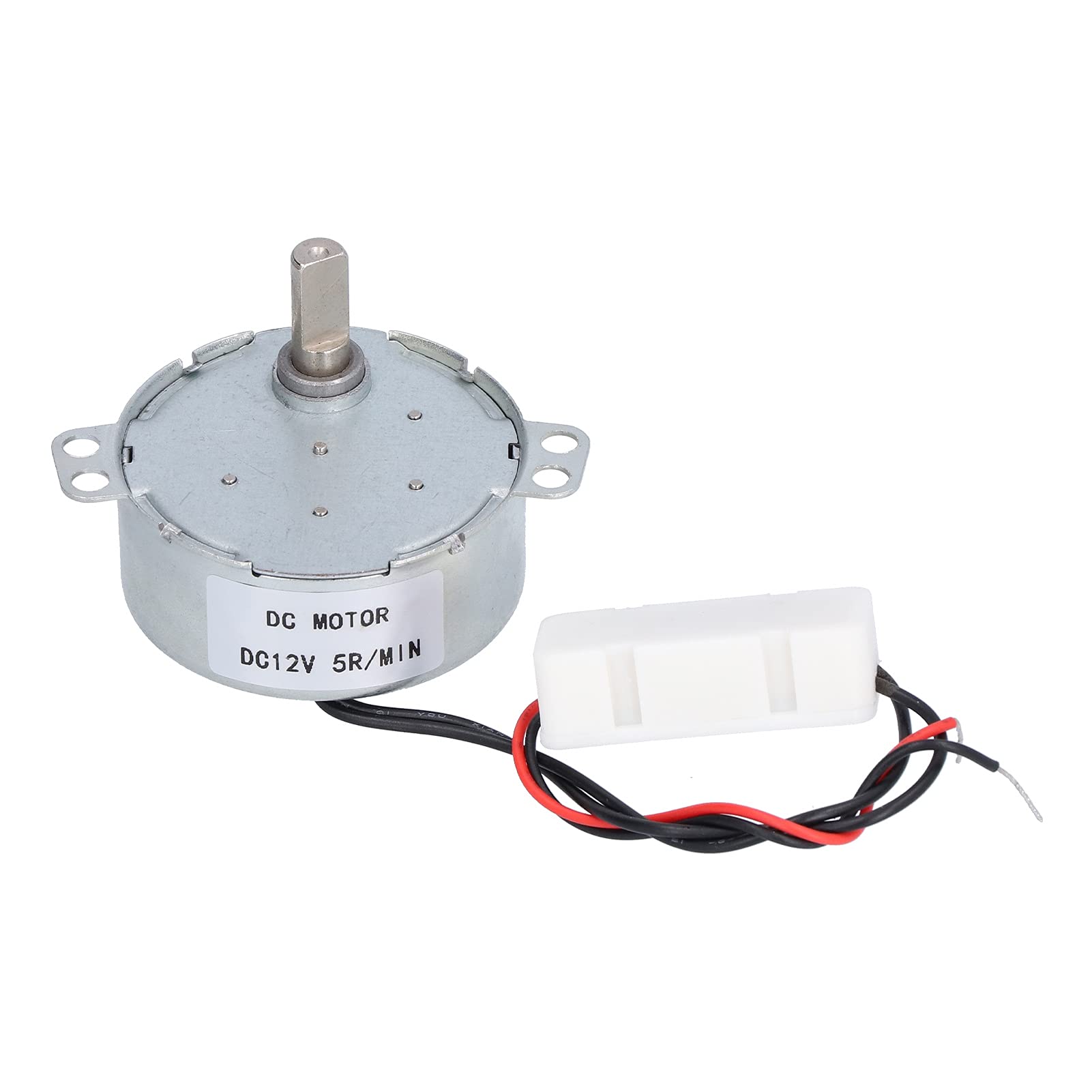 Hapivida DC Motor 12V 5RPM CCW/CW 2 Wires Generator Motors High Speeds Low Noise Round Shaft for Household Appliances