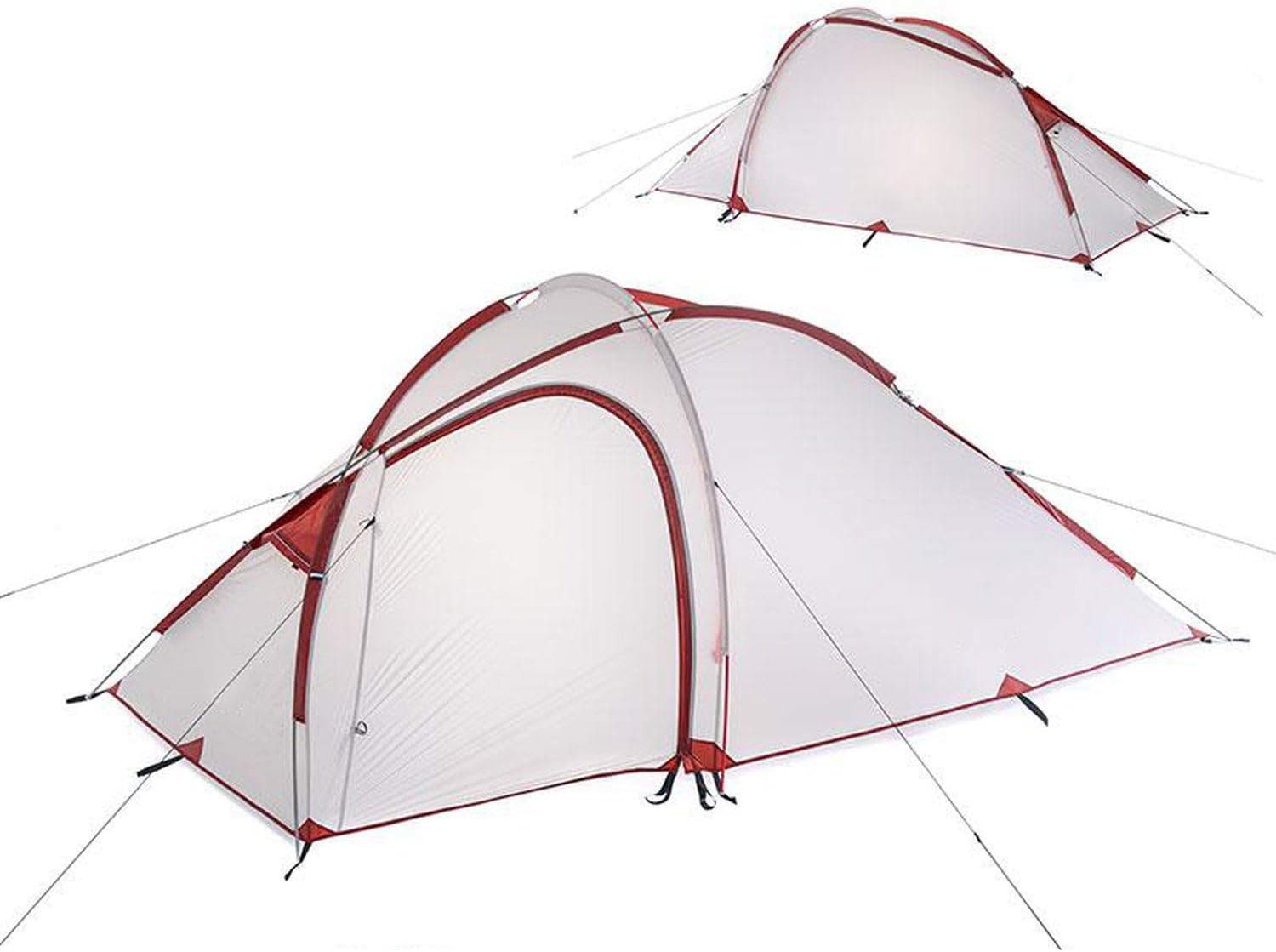Tent Camping Tent 3-4 Persons Outdoor 20D Silicone Fabric Double Layer 4 Season Ultralight Family Tent
