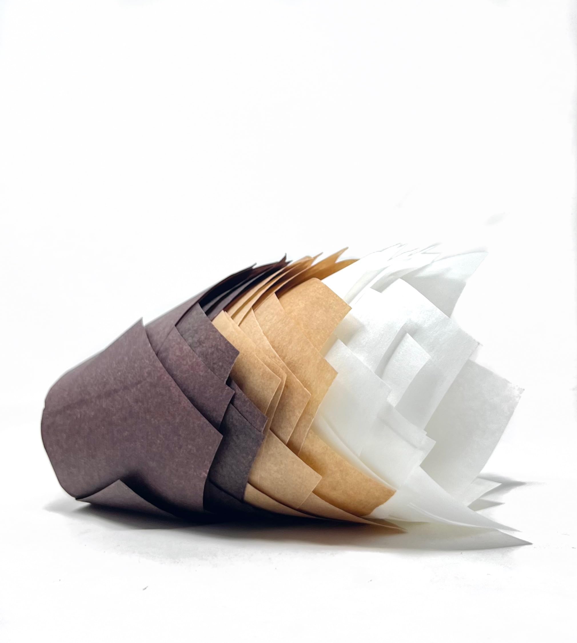 Bakery Direct Tulip Muffin Wraps - Bundle Pack Multi-Colour Cupcake Baking Cake Cases (Chocolate, Caramel & White, 150)