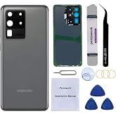 Perzework Rear Back Glass Replacement Compatible with Samsung Galaxy S20 Ultra 6.9 inches 5G with Reparing Toolkit and Installment Manual (Cosmic Gray)