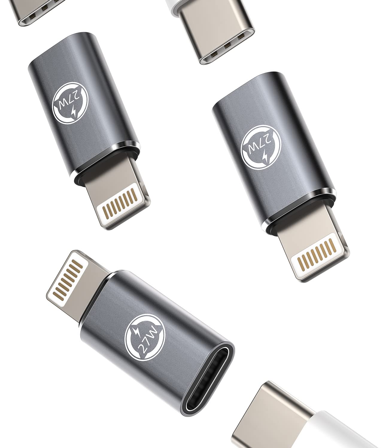 27W Fast Charger Adapter(3Pack)USB C Female to Lightning Male Converter Type-c Port Charge Cord Connector Charging Data Sync Cable for Apple Iphone 11 12 13 14 Pro Max Mini Xs Se 7 8 X Xr Plus IpadAir