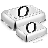 Rectangle Cheese Melting Dome, HaSteeL Stainless Steel Basting Cover for Flat Top Griddle BBQ Steaming Grilling Cooking Indoo