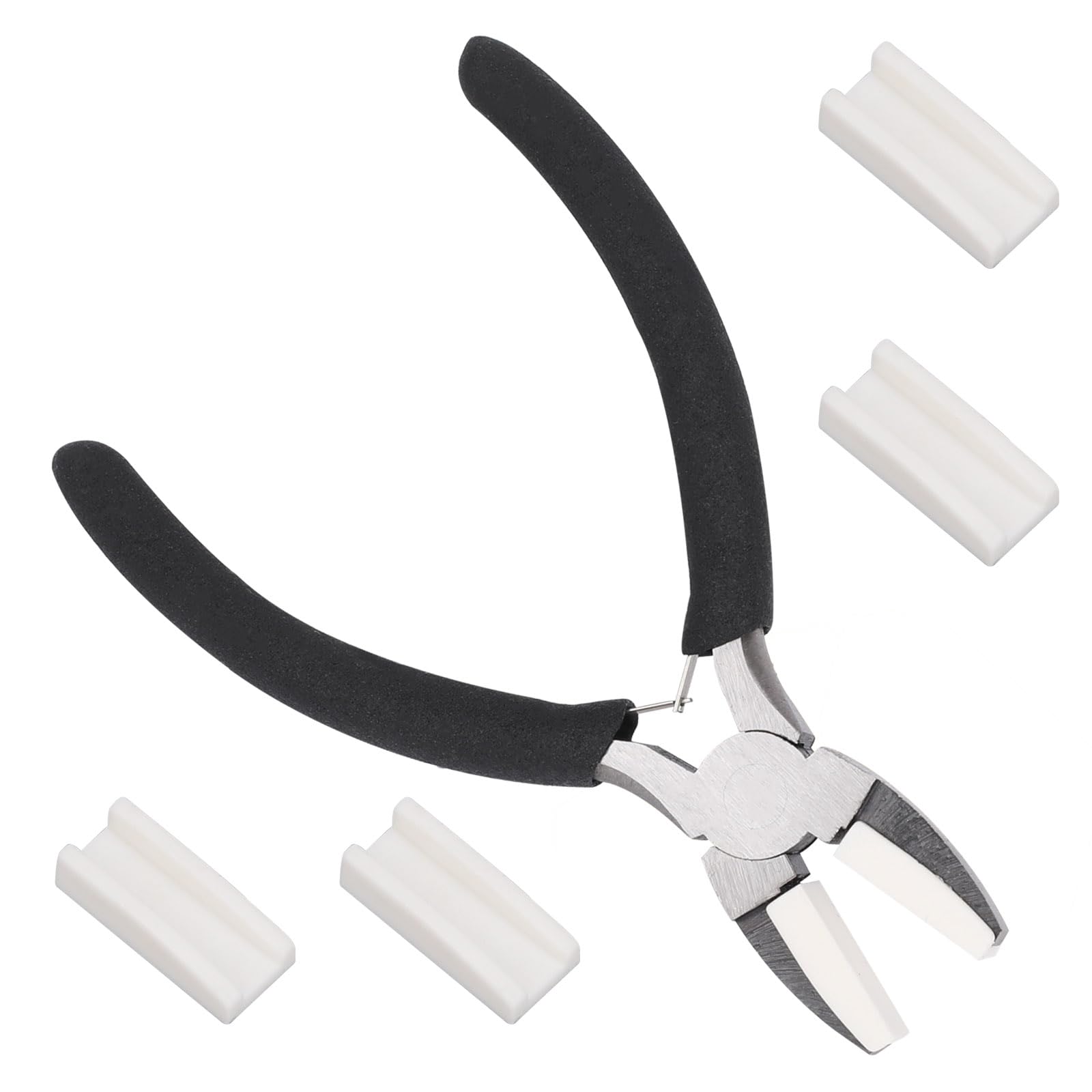 KALIONE Nylon Pliers Jewelry Making Pliers Tools Carbon Steel Pliers Tools Jaw Pliers for Beading, Looping, Shaping Wire, Jewelry Making, Black (550260_1-KALIONE-UK)