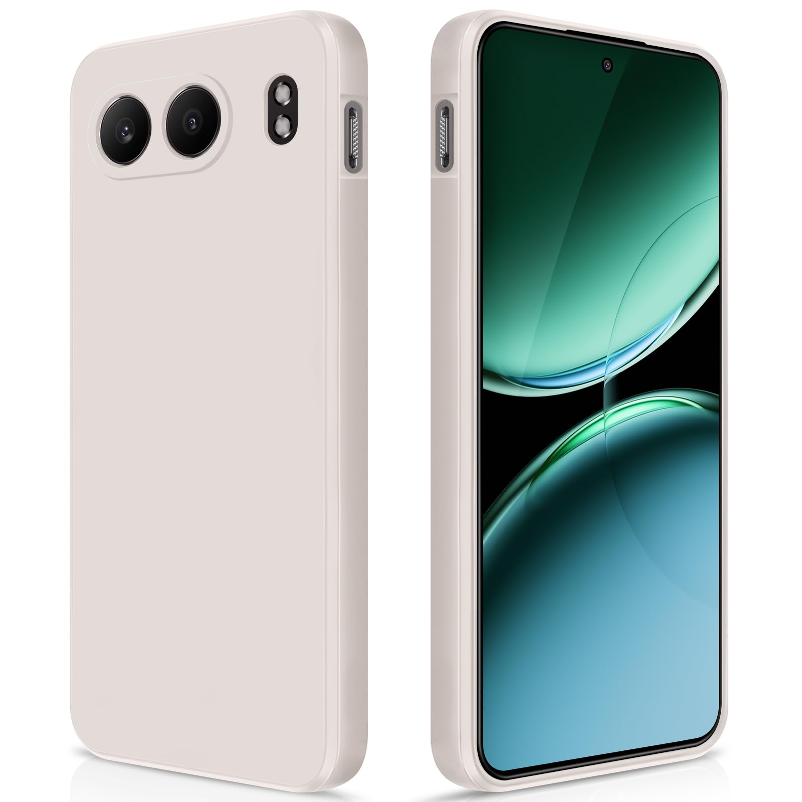 GiiYoon Case Compatible with OnePlus Nord 4, Silky-Soft Touch Full-Body Protective Phone Silicone Case, Shockproof Cover with Microfiber Lining, off white