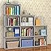 INLYF 4-Tier Storage Cube Closet Organization System, 9-Cube DIY Bookshelf Cabinet Without Doors for Clothes, Toys, Books and Shoes (Grey)