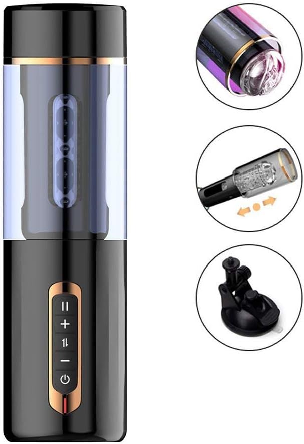 Automatic Piston Cup Sucking Electronic Massage Cup for Men Pocket Puss-ey Stroker, USB Charging Pussy Male Strong 360° Rotating Sucking Vibrating Toys Sexy Underwear for Men