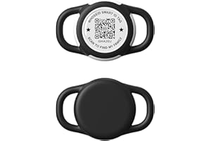 Air tag Holder with QR Code, IPX8 Waterproof Silicone Lightweight Air Tag Case, Scannable QR Code Send GPS Location Alert Ema