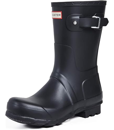 Hunter Men’s size 10 Black Rain Boots with Brown Sole NEW HUNTER SIZE 10 MEN main image 2