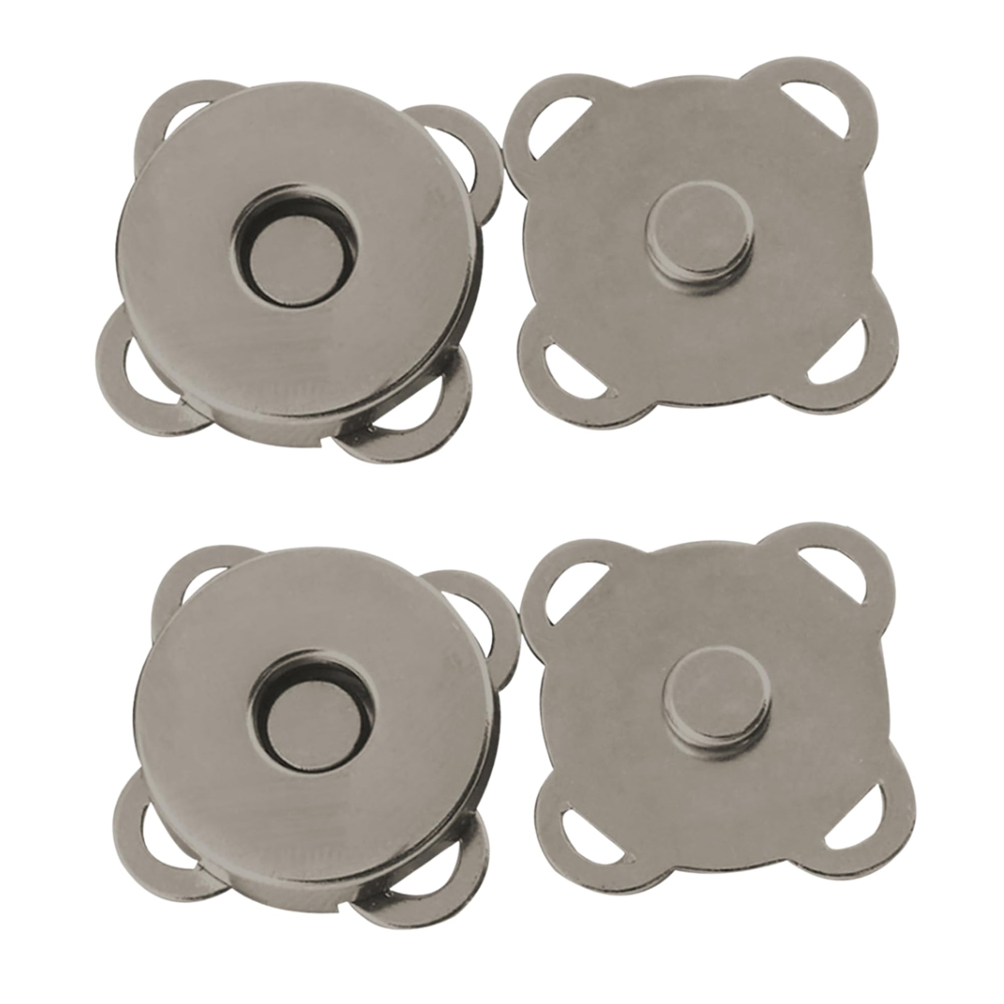 Trimming Shop Sew On Flower Magnetic Press Stud Clasps for Leather Craft, Lightweight 2-Part Snap Fasteners for Sewing, Bags, Clothing Repair, Crafts & DIY Projects (18mm, Gunmetal Black, 10pcs)