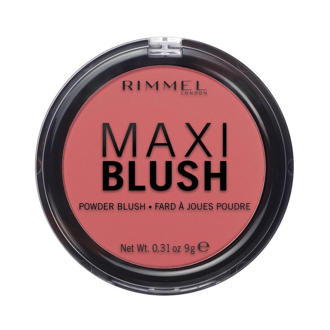 Rimmel London Maxi Blush Powder, Wild Card, Long Lasting Pigmented Colour, Light Weight Formula, Easy To Blend and Buildable, 9g