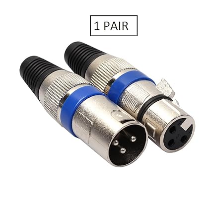 Gtd Essentials 3 Pin Audio Xlr Female Jack And Male Plug Audio Mic Microphone Cable Connector 1 Pair