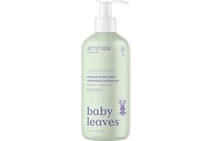 ATTITUDE 2-in-1 Shampoo and Body Wash for Baby, EWG Verified, Dermatologically Tested, Made with Naturally Derived Ingredients, Vegan, Sweet Apple, 16 Fl Oz