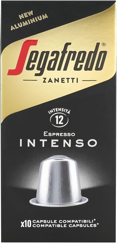 Zanetti 100 Aluminiumkapseln kompatibel mit Nespresso®* Intenso Kaffee, vollmundig und anhaltend im Geschmack (10 Boxen mit je 10 Kapseln) - Geeignet für Nespresso Original Maschinen
