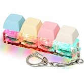 COZYMATE Keyboard Fidget Toys for Adults Clicker with LED Light Keychain | Sensory Fun Toy for Anxiety Decompression, Portable Fidget Gift for Office Work and Daily Stress Relief