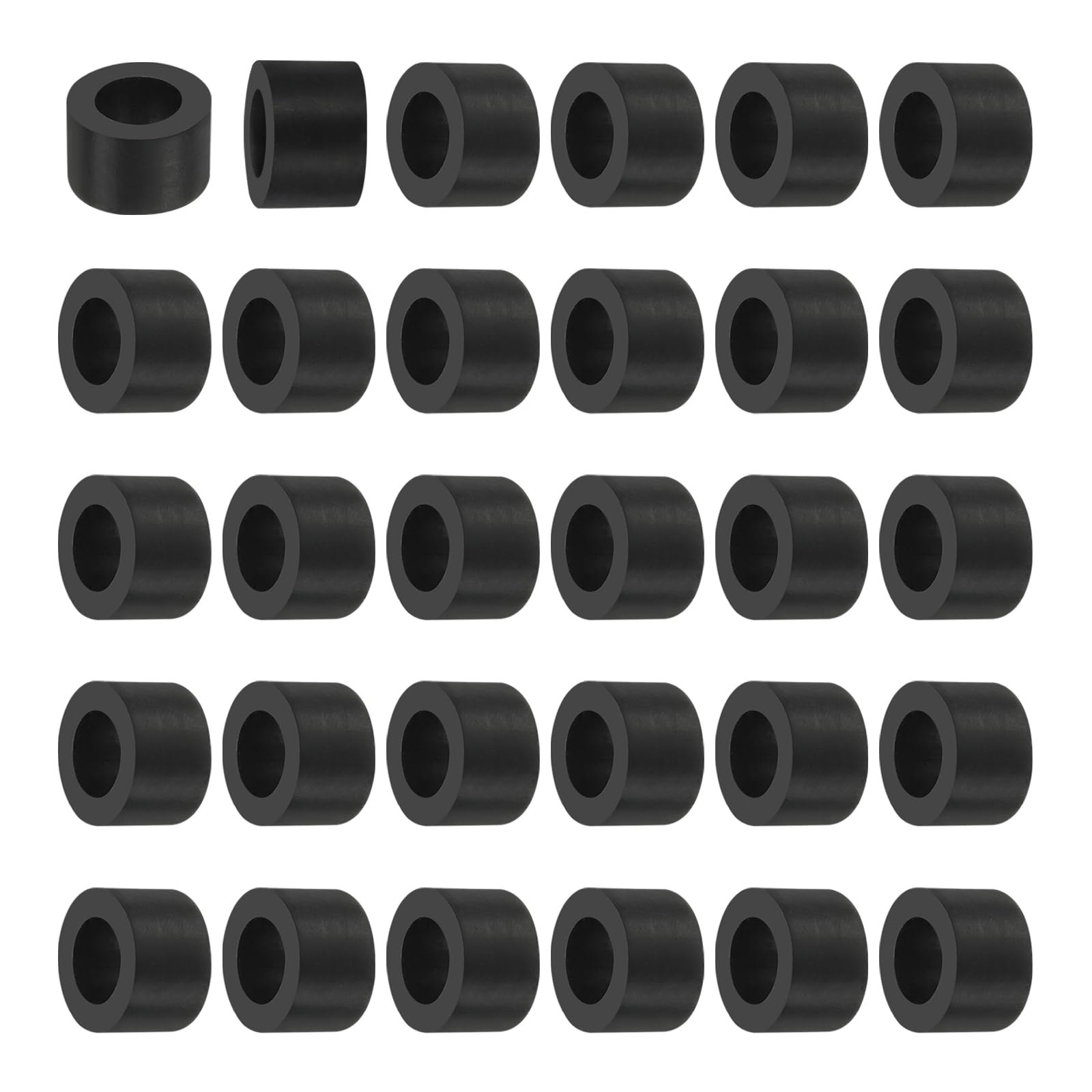 PATIKIL Multi Purpose Rubber Spacer, 30Pcs 8mm ID x 15mm OD x 10mm T Neoprene Round Anti-Vibration Isolation Pads Isolator Rubber Bushings Spacer Washer for HVAC Bolts Car Accessories