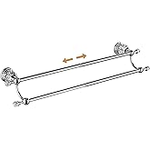 Chrome Double Towel Rack,Adjustable Towel Holder Silver Crystal Bathroom Towel Bar
