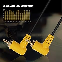 Duttek 90 Degree Short RCA Subwoofer Cable, 2 Pack