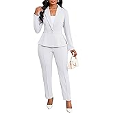 Ophestin Business Casual Outfits Blazers Set Pants Suits for Women 2 Piece Set Dressy Professional Work Office Clothes