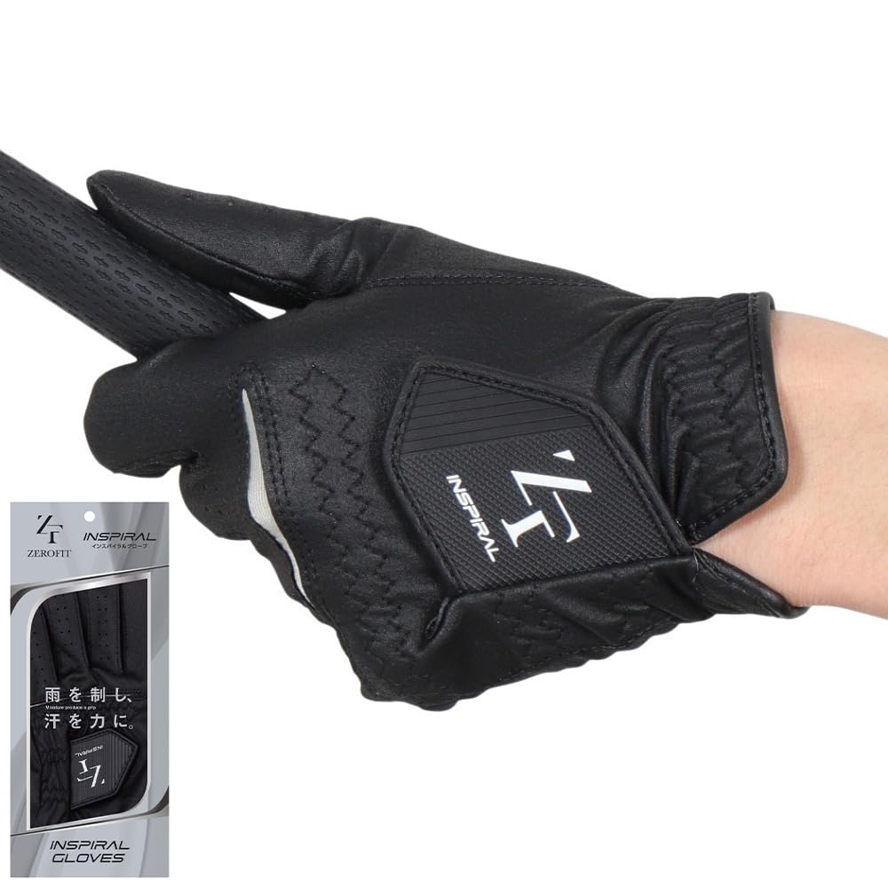 ZEROFIT ゼロフィット インスパイラルグローブ ゴルフ グローブ 26cm 右手用 男性 女性 ブラック 耐久度 UP 雨対応商品画像
