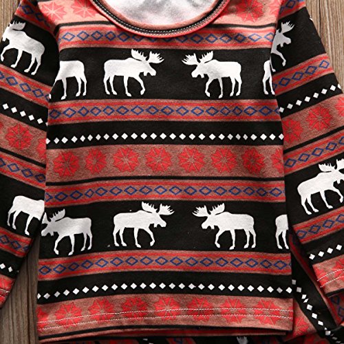 Baby Boys Girls Christmas Deer Snowflake Long Sleeve Pajamas Outfit - Image 2