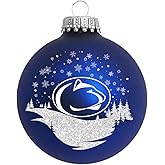 RFSJ Penn State University Nittany Lions Glass Ornament, Blue