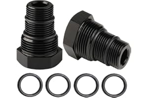 BAIEASY 2PCS Oil Filter Adapter,5/8-24 Female to 3/4-16 13/16-16 3/4 NPT Male Hose Adapter Reducer Fitting Connector Aluminum Black,Corrosion Resistance.