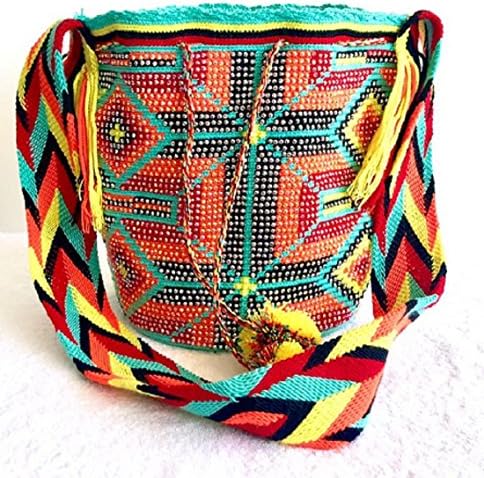 Wayuu Backpacks Hand Woven Shoulder Bag Multicolor (Aquamarine Multicolor)