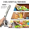 Walfos Food Grade Stainless Steel Kitchen Tongs for Cooking,BBQ - 7 ，9 and 12 Inch,Set of 3 Heavy Duty Locking Metal…