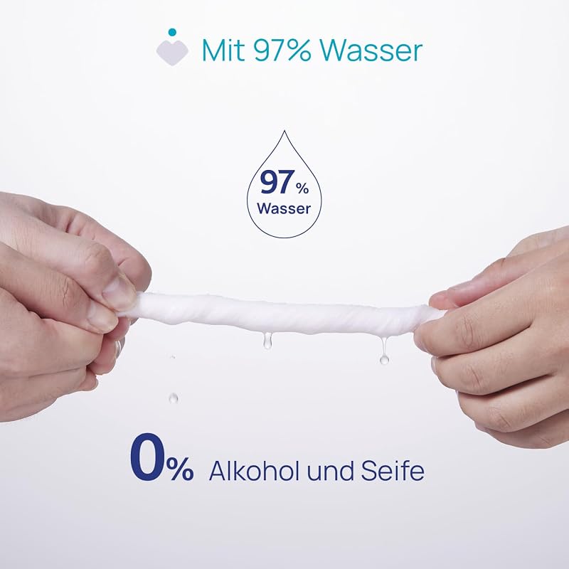 Neugeborenen-Baby-Mehrzweck-Reinigungstücher mit Plaquette, alkoholfrei, parfümiert, für empfindliche Haut geeignet, Multipack mit 864 Tüchern, 12 Packungen mit 72 Tüchern
