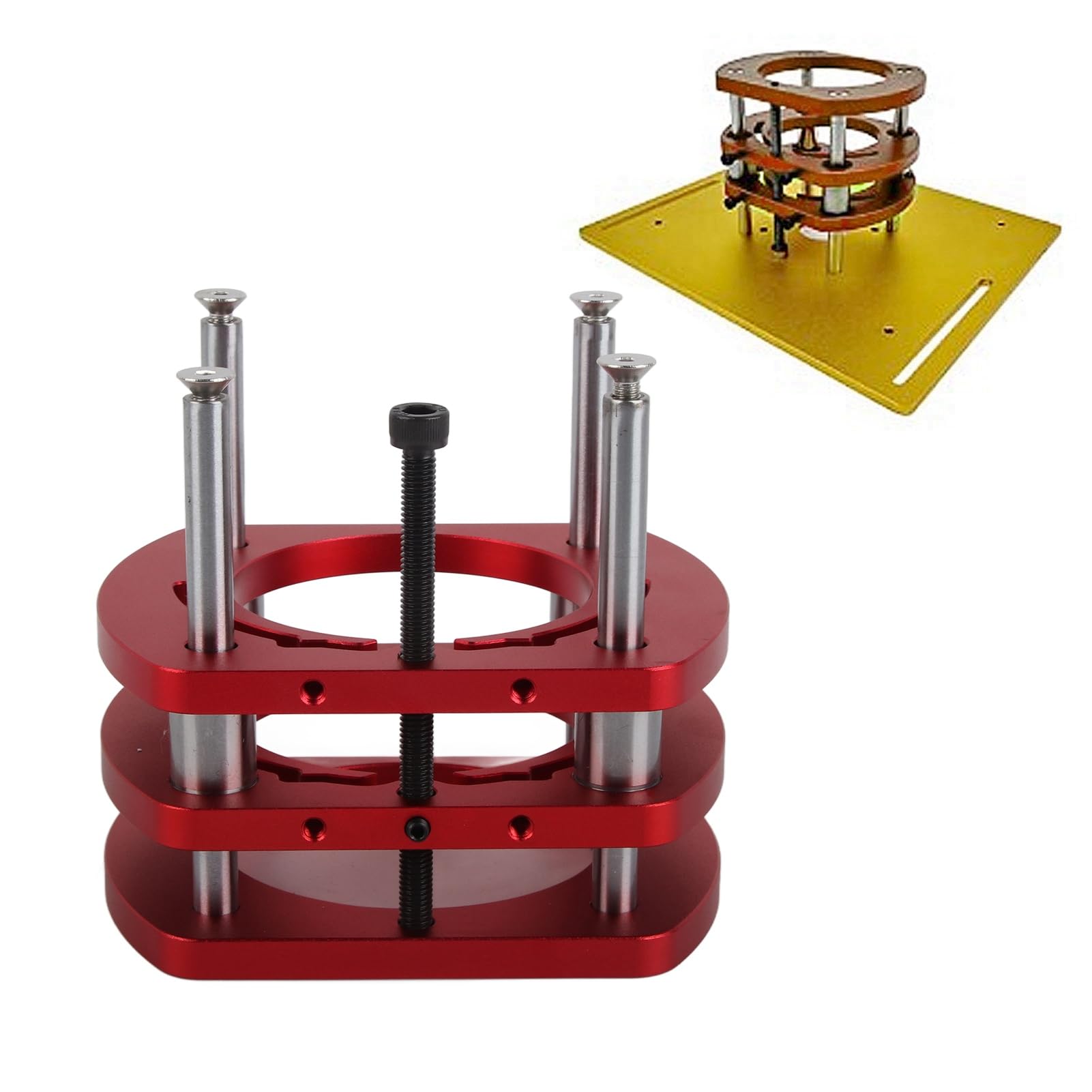 Router Lift, Metal Router Lift System Kit Router Table Saw Insert Plate Base for Small Trimming Machines