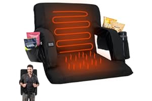 Double Heated Portable Reclining Bleachers Stadium Seats with Heated Back and Cushion, Outdoor/Beach/Stadium Chair with Back 