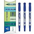 Pilot Twin Marker Pen - Permanent 2-in1 Markers - Fine & Extra Fine Dual Tips - 76% Recycled Begreen Range (Blue, 3 Pack)
