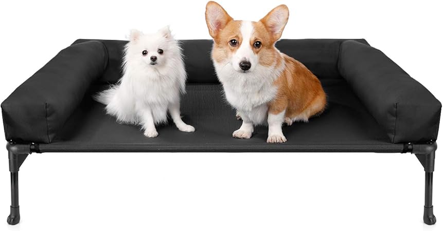 elevated dog bed with bolster