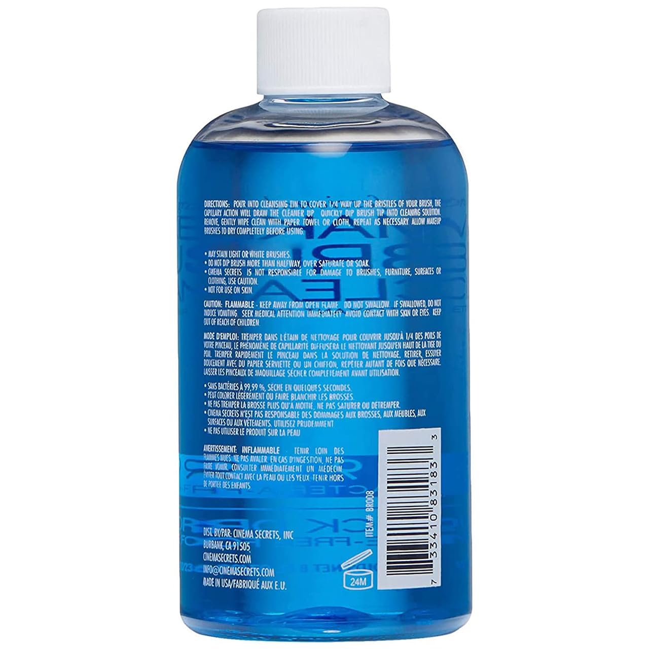 Cinema Secrets Original Blue Vanilla Makeup Brush Cleaner Kit - Professional Cleanser + Cleansing Tin for Makeup Brushes - Quick-Dry, Rinse-Free Formula - Removes Stubborn Waterproof Make Up