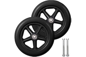 6" 7" 8" Walker and Rollator Replacement Wheel, 2 Pcs Wheelchair Front Wheels, Solid Rubber Universal for Wheelchair Accessor