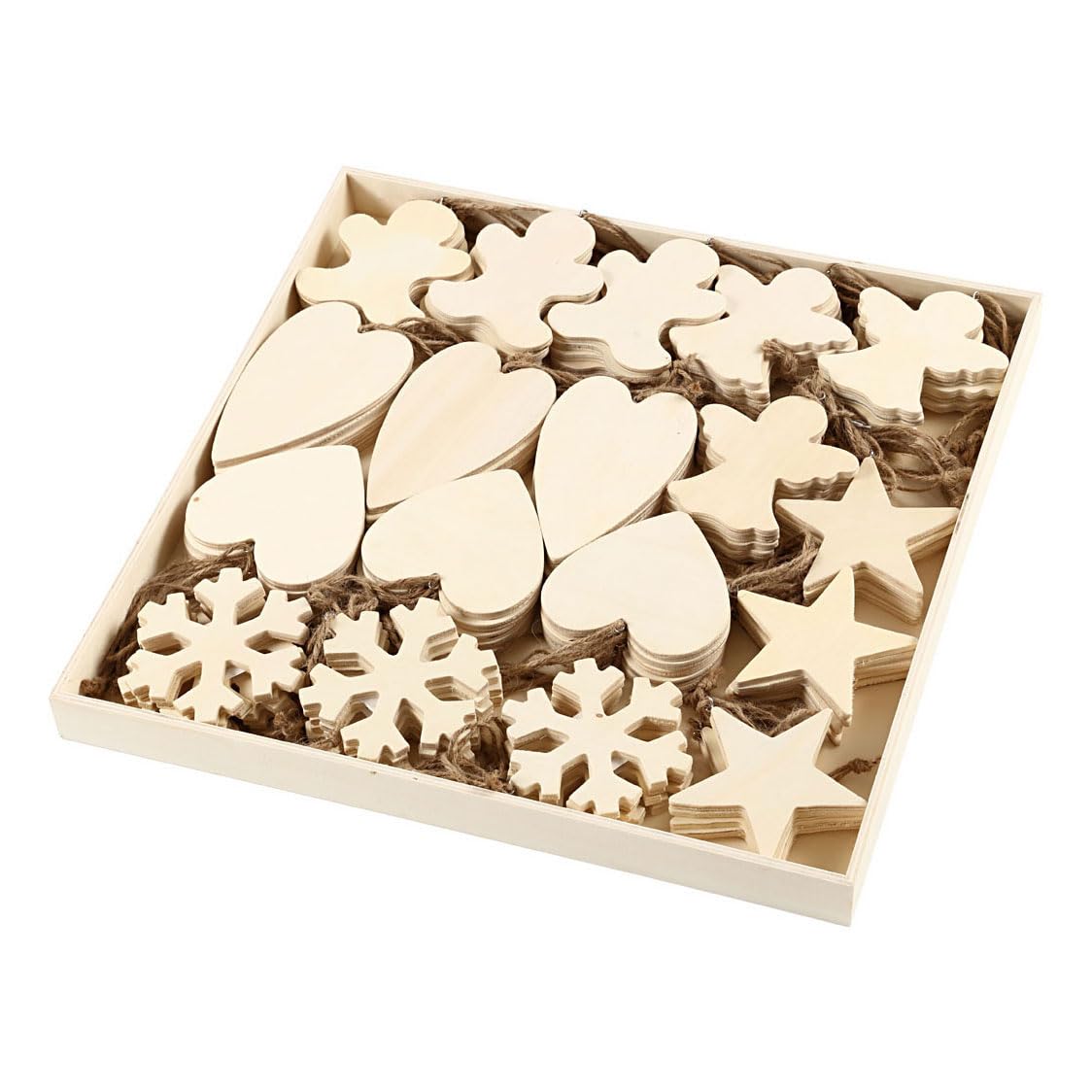 Christmas Ornament, size 9-11 cm, thickness 4 cm, plywood, 90asstd