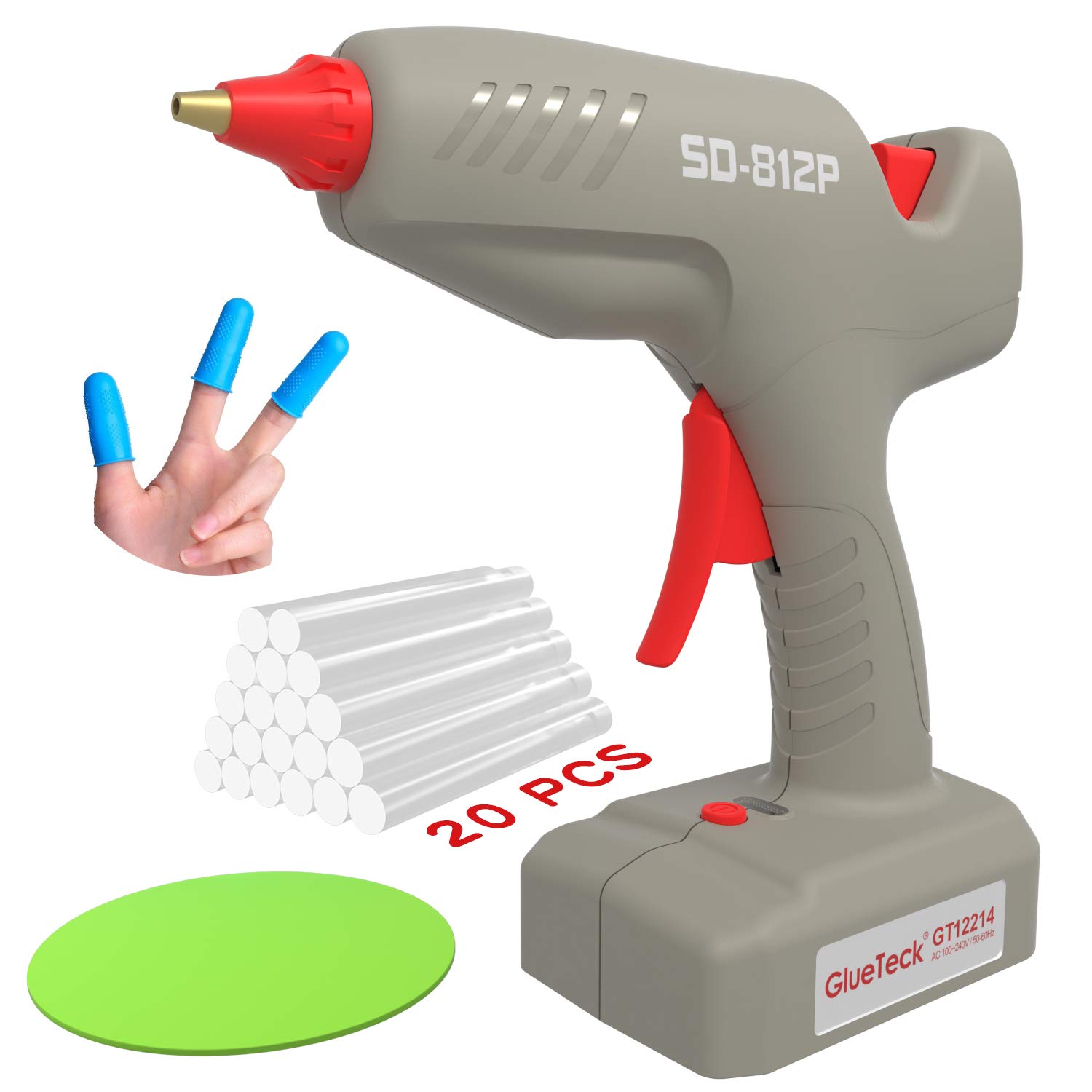 Hot Glue Gun Heavy, Upgrade High Temp 100W Hot Melt Glue Gun with Intelligent Time Control, for DIY Project, Crafts Making, Christmas Gifts, Home Decorations & Daily Repairs