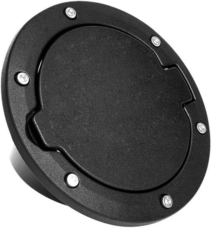 IBACP Black Fuel Filler Door Cover Gas Tank Cap Steel Gas Gap Fuel Tank Cover for 2007-2017 Jeep Wrangler JK & Unlimited