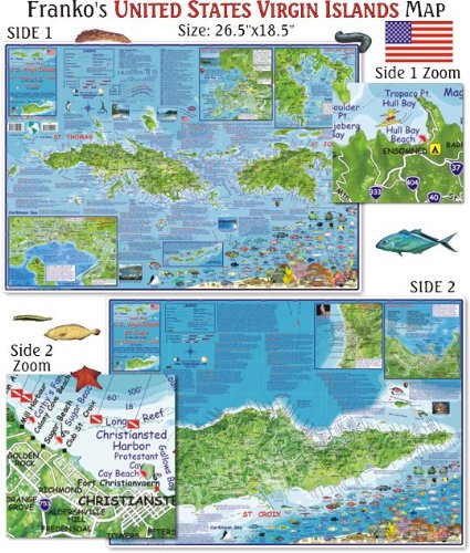 U.S. Virgin Islands Map for Scuba Divers and Snorkelers