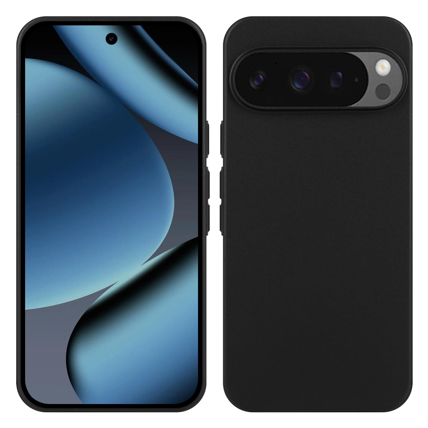 Photo 1 of TENOC Phone Case for Google Pixel 10 Pro XL, Black Case Anti-Fingerprint Protective Bumper Matte Cover for 6.8 Inch
