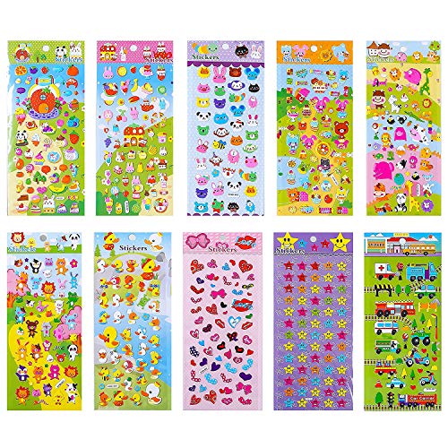 Stickers 1000 + and 20 Different Scenes, 3D Puffy Stickers, YearRound