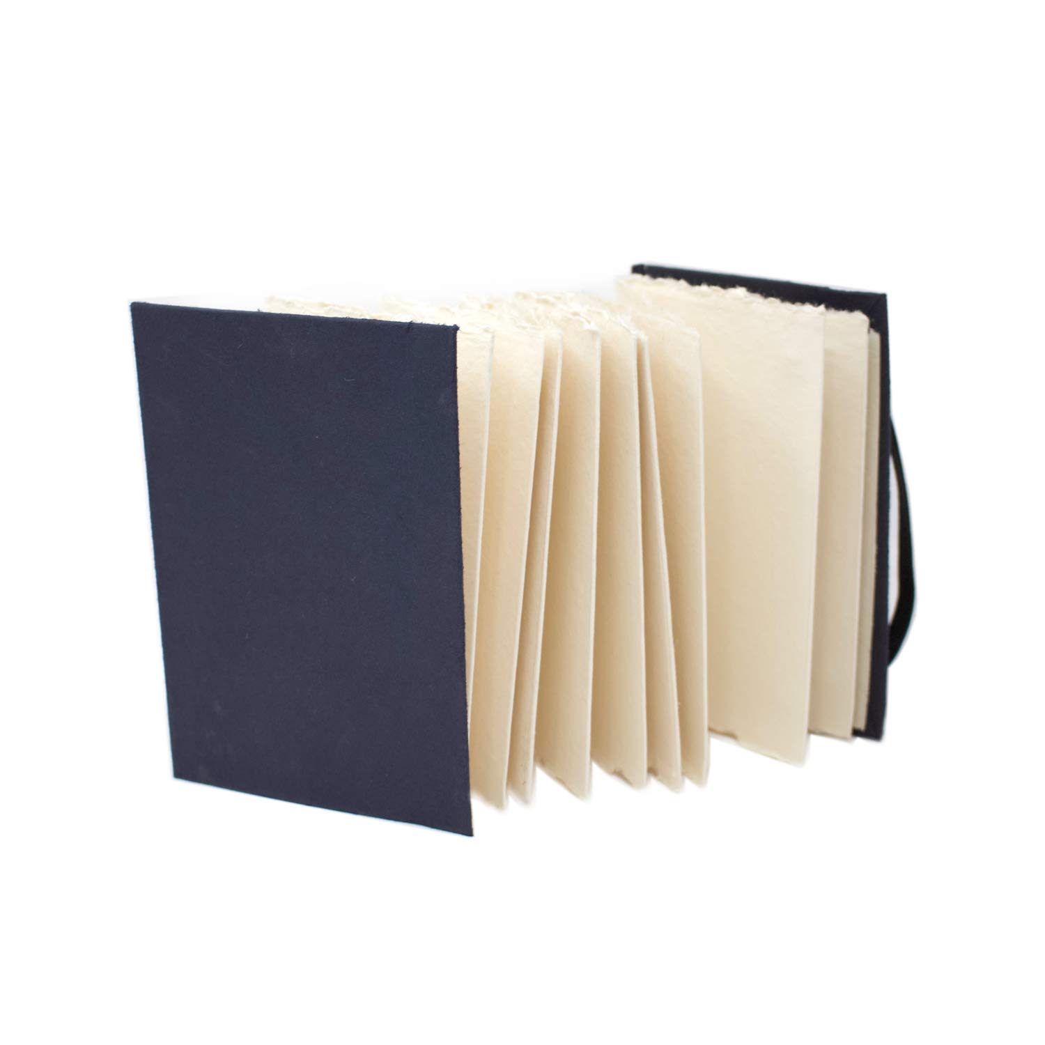 Artway Indigo - Cotton Rag Paper Sketchbook - Concertina A6 Portrait - 40 Sides/20 Pages of 250gsm Mid Texture 100% Cotton Rag Paper - 100% Handmade, White