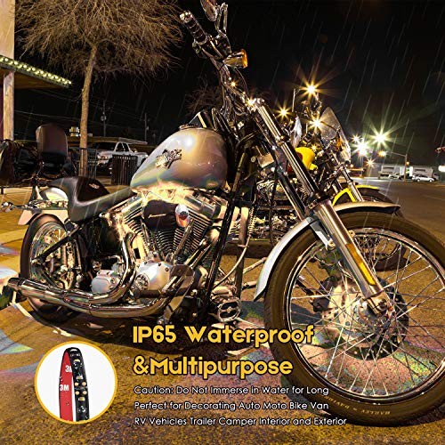 Geeon LED Strip Lights Waterproof 12V 2700K Warm White for Auto Car Truck Motorcycle Boat Interior Lighting UL Listed 30CM/12'' 3528 SMD Pack of 4 - Thumbnail 7