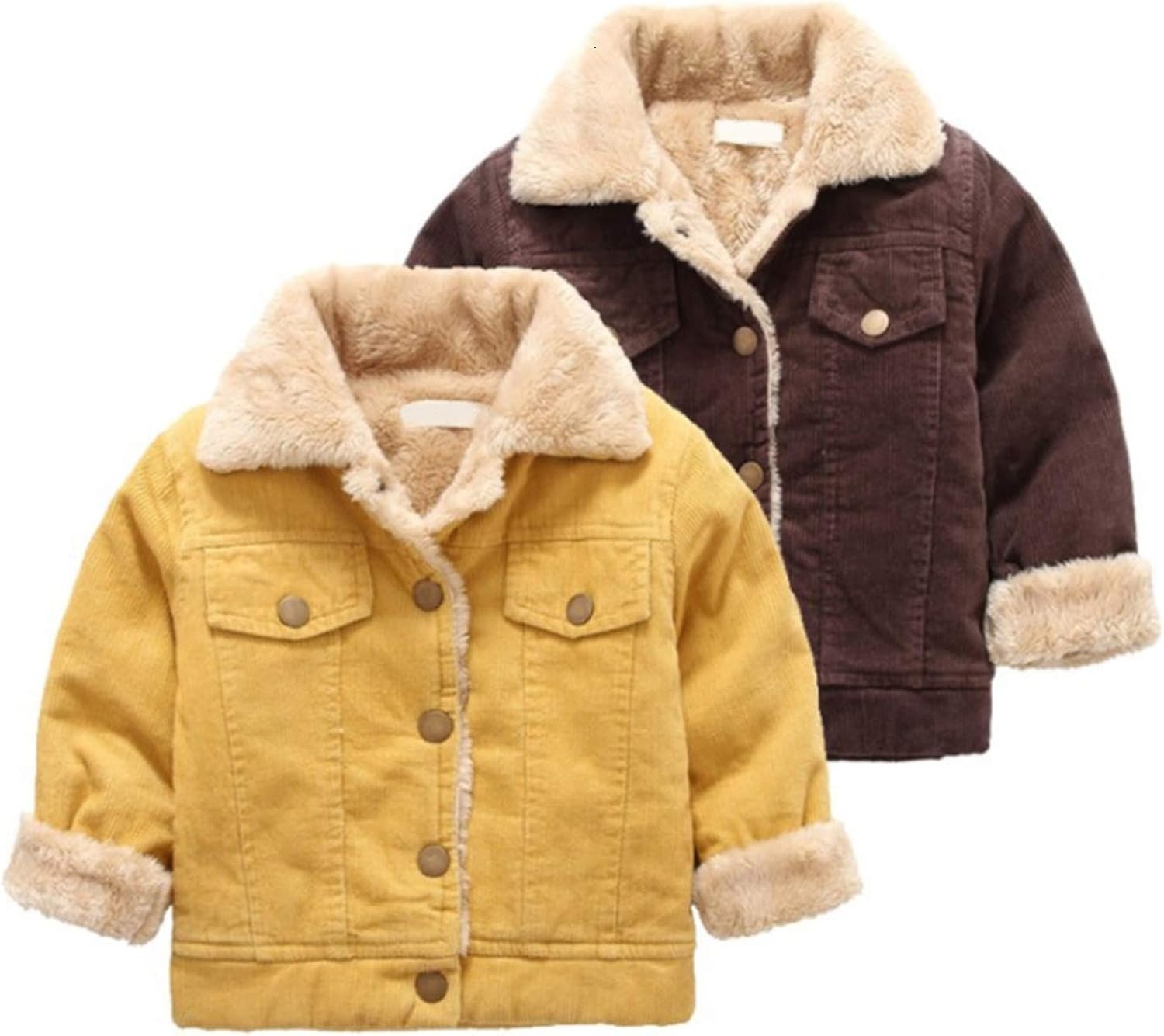 Dear Diary Store Thicken Baby Boys Girls Lapel Corduroy Jacket Kids