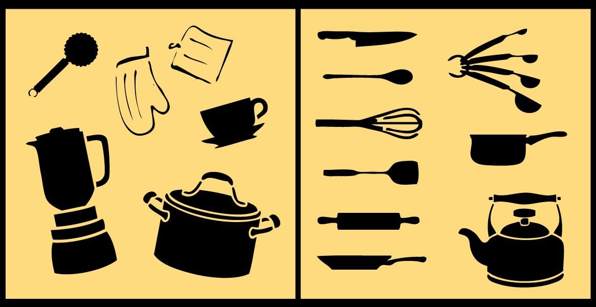 Auto Vynamics STENCILCOOKINGSET0110 Detailed Cooking