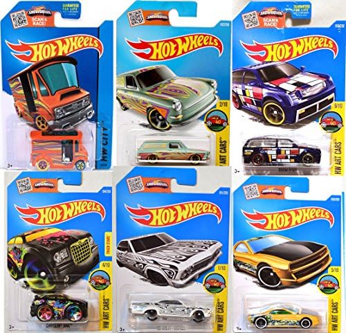 Art Cars Hot Wheels 2016 '66 Chevy Impala Tattoo Volkswagen Squareback, Chrysler 300C, Boombox, Muscle Tone + Bread Box 2015 series