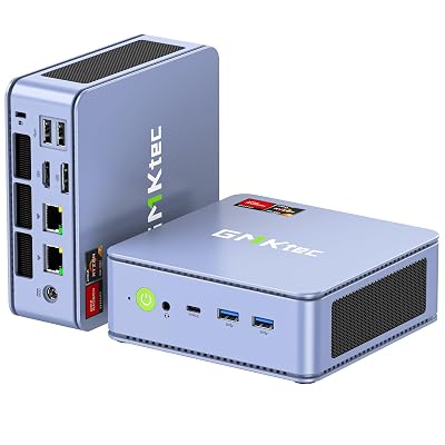 GMKtec M5 Ultra Gaming Mini PC Ryzen 7 7730U (Upgraded 7430U/ 5825U), 32GB RAM 512GB SSD Dual NIC LAN 2.5GbE Desktop Computers, Triple 4K Display, WiFi 6E, USB-C, BT 5.2, DP, HDMI 2.0 Blue